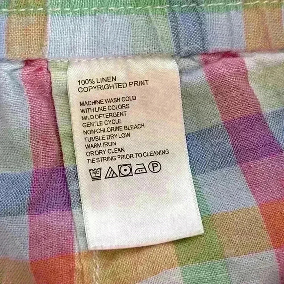 Tommy Bahama 100% Linen Multicolored Shorts with Drawstring Women’s Size Small - Picture 10 of 11